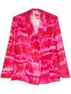 P.a.r.o.s.h Tie-dye Double-breasted Blazer In Pink