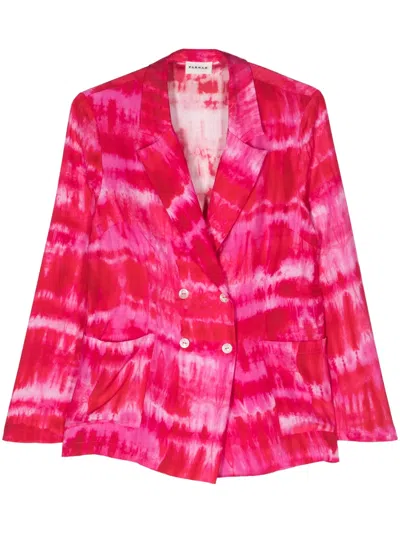 P.a.r.o.s.h Tie-dye Double-breasted Blazer In Pink