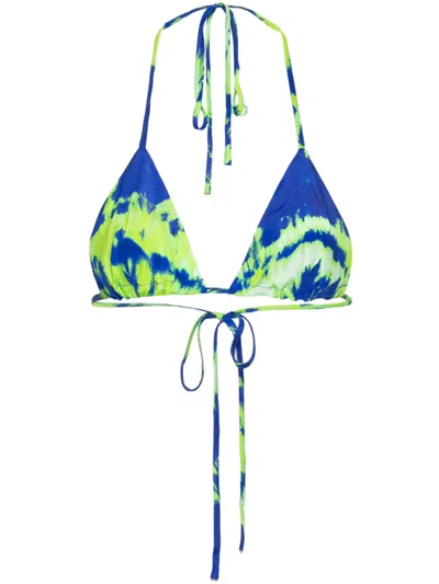 P.a.r.o.s.h Tie-dye Silk Bralette In Green