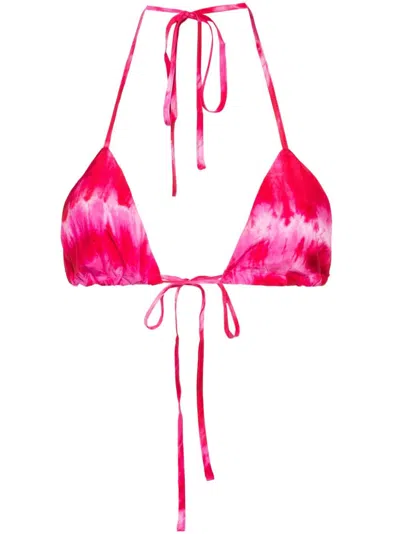 P.a.r.o.s.h Tie-dye Silk Bralette In Pink