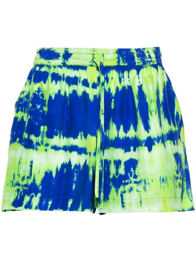 P.a.r.o.s.h Tie-dye Silk Shorts In Blue
