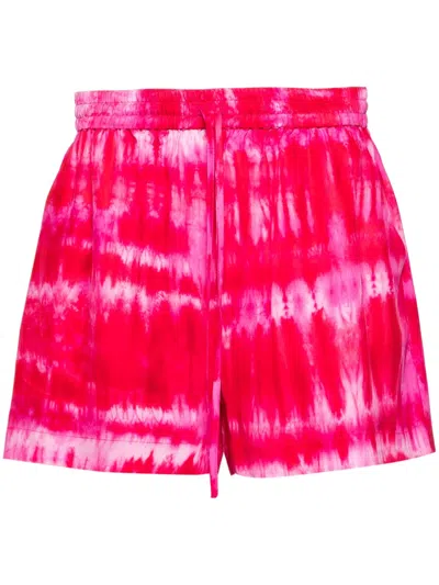 P.a.r.o.s.h Tie-dye Silk Shorts In Pink