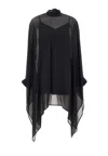 P.a.r.o.s.h Funnel-neck Silk Tunic In Black