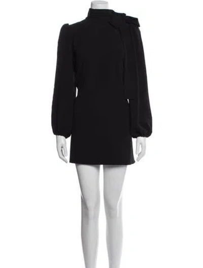 Pre-owned P.a.r.o.s.h Tie Neck Mini Dress In Blue