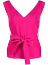 P.a.r.o.s.h Tie-waist Sleeveless Blouse In Pink