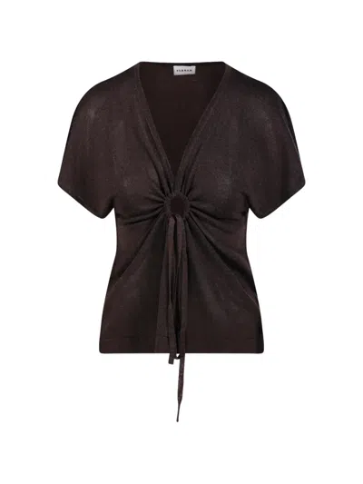 P.a.r.o.s.h Tie-waist Top In Multi