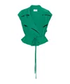 P.a.r.o.s.h Tied Cady Gilet In Green