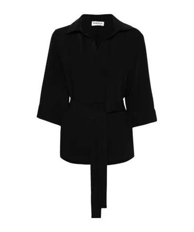 P.A.R.O.S.H TIED-WAIST CADY BLOUSE