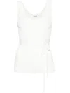 P.a.r.o.s.h Tied Waist Ribbed Tank Top In Neutrals