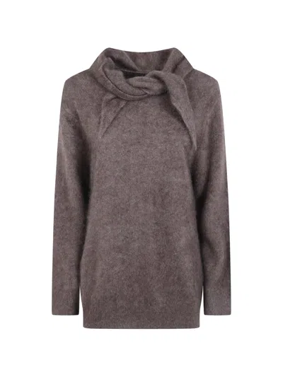 P.a.r.o.s.h Parosh Sweater Woman Color Brown In Gray