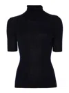 P.a.r.o.s.h Leila Turtleneck Wool Knit Top In Azul