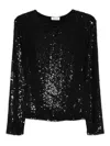 P.a.r.o.s.h Black Sequins Top In Black