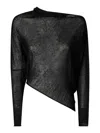 P.a.r.o.s.h Asymmetrical Sweater Knitwear Black In Black