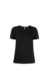 P.a.r.o.s.h Fine-knit Short-sleeves Top In Black