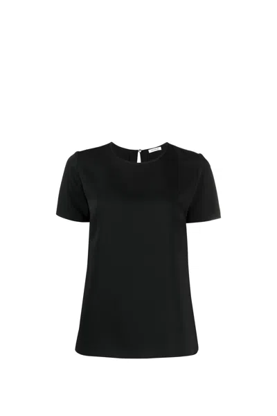 P.a.r.o.s.h Fine-knit Short-sleeves Top In Black