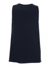 P.A.R.O.S.H BLUE SLEEVELESS TOP WITH ROUND NECK