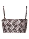 P.a.r.o.s.h Geometric Sequined Micro Top In Brown