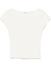 P.a.r.o.s.h Parosh Boat Neck T-shirt In Beige