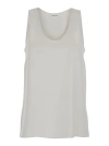 P.a.r.o.s.h White Sleeveless Top With Round Neck In White