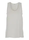 P.a.r.o.s.h White Sleeveless Top With Round Neck In White