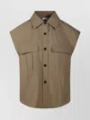 P.a.r.o.s.h Parosh Relaxed-fit Sleeveless Shirt With Front Pockets