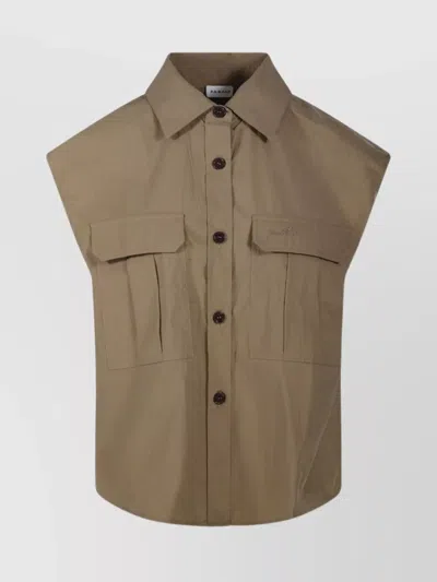 P.A.R.O.S.H TOP WITH CHEST POCKETS AND COLLARED NECK