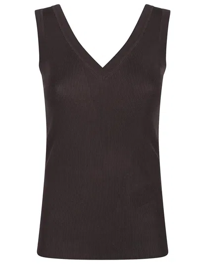 P.a.r.o.s.h . V-neck Sleeveless Top In Brown