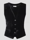 P.a.r.o.s.h Velvet V-neck Sleeveless Vest With Back Strap