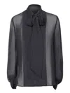 P.a.r.o.s.h Parosh Georgette Blouson Shirt In Black