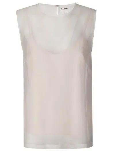 P.a.r.o.s.h . Transparent Silk Shirt With Underlayer In White