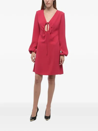 P.a.r.o.s.h Trapeze Lacing-detail Mini Dress In Pink