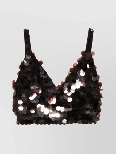 P.A.R.O.S.H TRIANGLE NECKLINE SLEEVELESS SEQUIN BRA