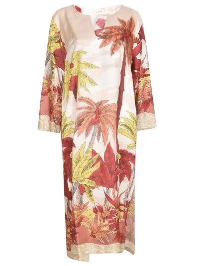 P.a.r.o.s.h Tropical Print Dress In Red