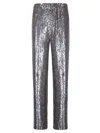 P.a.r.o.s.h Sequined Trousers With Elasticated Waist In Silver