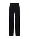 P.a.r.o.s.h Black Straight Pants With Elastic Waistband In Fabric Woman In Black