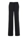 P.a.r.o.s.h Black Pants With High Waist And Front Pences In Wool Stretch Woman In Black