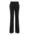 P.a.r.o.s.h Black Pants With High Waist And Front Pences In Wool Stretch Woman In Black