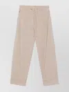 P.a.r.o.s.h Trousers Drawstring Waistband Rolled Cuffs In Neutrals