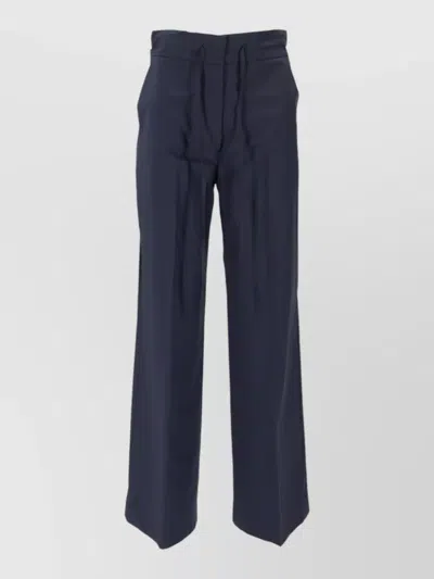 P.a.r.o.s.h Trousers Elastic Waistband And Wide Leg In Blue