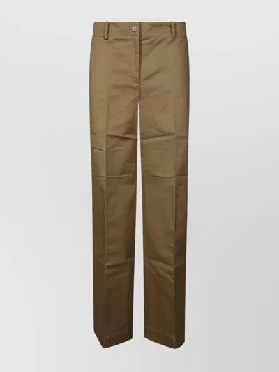 P.a.r.o.s.h Trousers Front Pleats Belt Loops In Green
