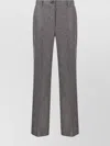 P.a.r.o.s.h Trousers With Houndstooth Pattern And Belt Loops In Gray