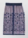 P.a.r.o.s.h Tulle Skirt With Floral Embroidery And Slit In Purple