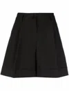 P.a.r.o.s.h Pleated Cuff Shorts With Side And Rear Pockets In Black
