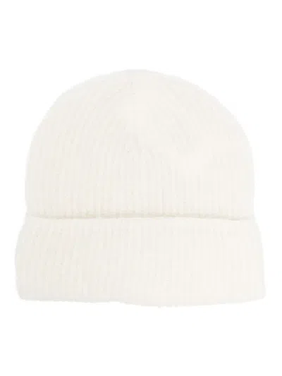 P.a.r.o.s.h Turn-up Ribbed-knit Beanie In Weiss