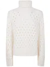 P.a.r.o.s.h Parosh Turtle Neck Basket Stitch Sweater In Neutral