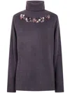 P.a.r.o.s.h Parosh Turtle Neck Embroidered In Brown