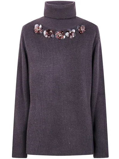 P.A.R.O.S.H PAROSH TURTLE NECK EMBROIDERED