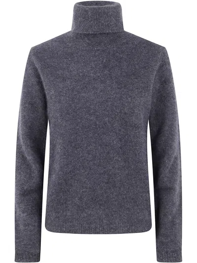 P.a.r.o.s.h Parosh Turtle Neck Fitted Sweater In Gray