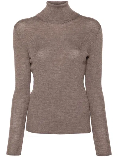 P.A.R.O.S.H TURTLE-NECK RIBBED-KNIT JUMPER