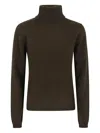 P.a.r.o.s.h Parosh High Ribbed Turtleneck Sweater In Plush Raccoon Fur In Green